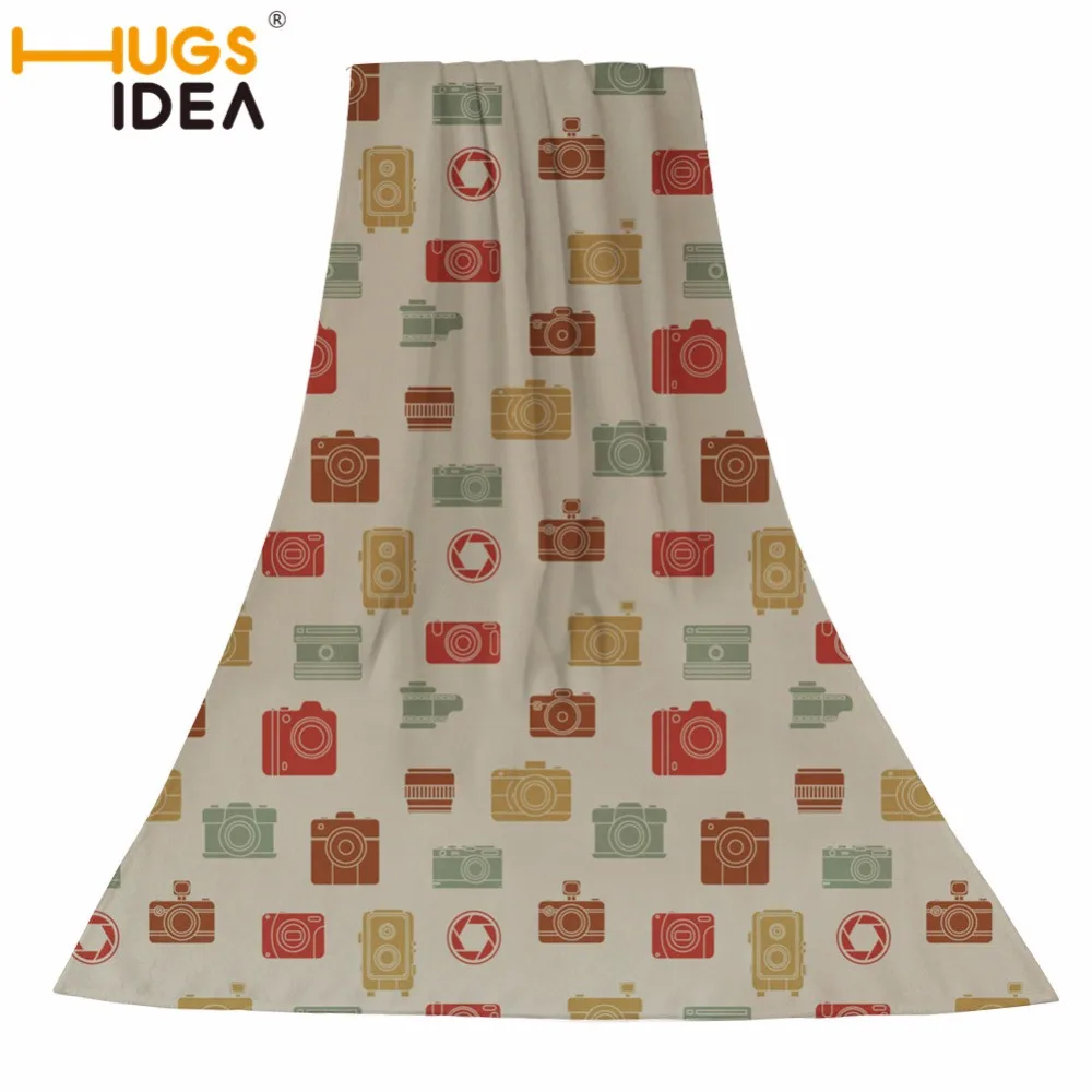 

HUGSIDEA Cotton Soft Bath Towel Sport Beach Towels Soft Camera Printing Wrap Blanket 75*150cm Yoga Towel Gum Sport Mat