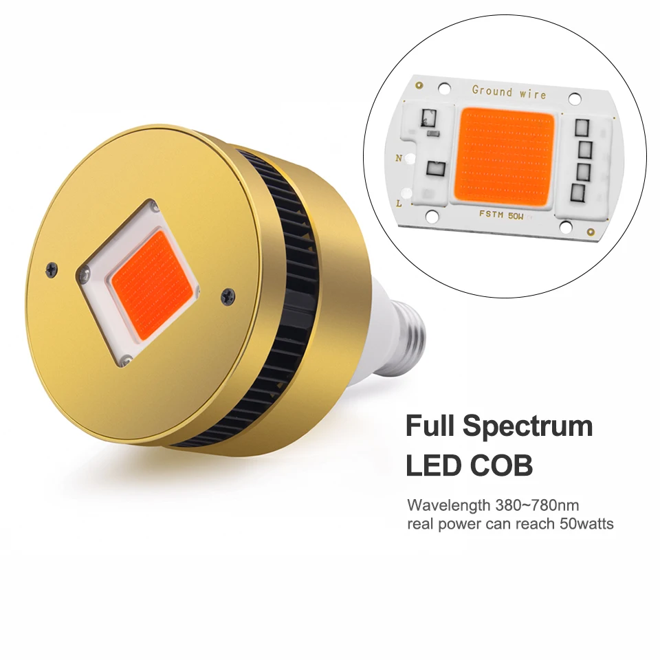 

120W 150W COB LED Grow Light E26 E27 Socket Base Full Spectrum Grow Lamp for Indoor Plants Small Growing Tent