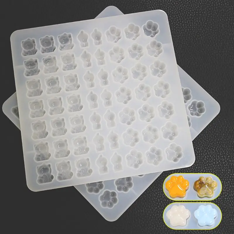 

High Mirror DIY Crystal Epoxy Mold Baking Jewelry Crafts Mould Making Gourd Cat Claw Shape Silicone Molds