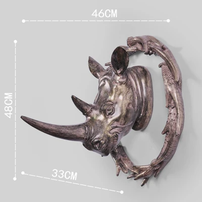 Креативная голова оленя настенное украшение для гостиной 3D голова животного декоративная настенная подвеска на стену креативный домашний бар Декор - Цвет: Темно-серый