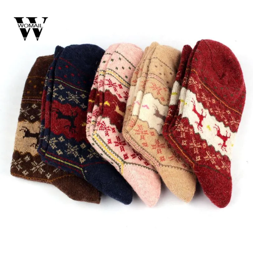 Осень-зима, модные в виде рождественского оленя, Повседневные вязаные шерстяные носки, теплые зимние мужские и женские носки,, Dec 4