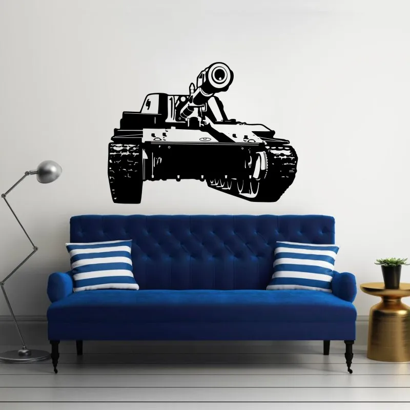

Free Shipping Army Military Tank Kids Room Art Decorative Wall Sticker Vinyl Removable Wall Mural For Home Decor Y-651