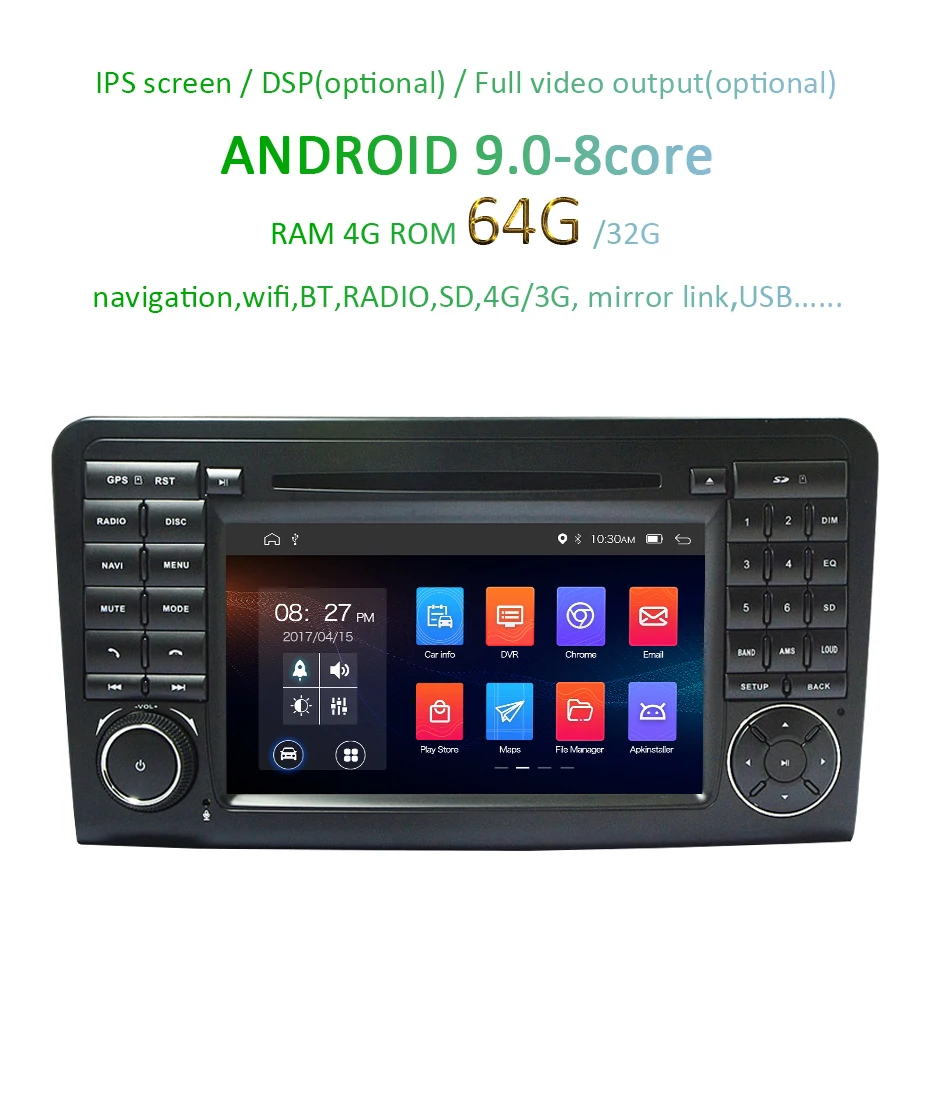 Cheap Android 9.0 4G 64G CAR DVD PLAYER For Mercedes Benz CLASS  GL500 W164 X164 ML350 ML300 ML320 ML280 GL350 GL450 radio navigation 2