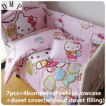 Скидка! 6/7 шт., детская кроватка с рисунком, Новое поступление! детские постельные принадлежности, Комплект постельного белья, комплект детской кроватки, 120*60/120*70 см