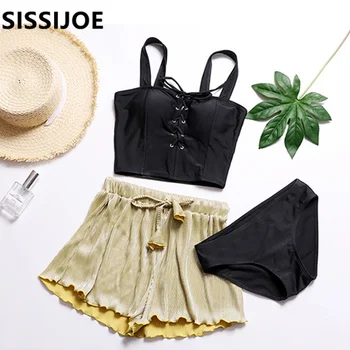 

High Quality Summer Hollow Sexy Bikini Swimwear Women 3 Pieces Swimsuit Hot Girls Beach Wear Push Up Bathing Suit