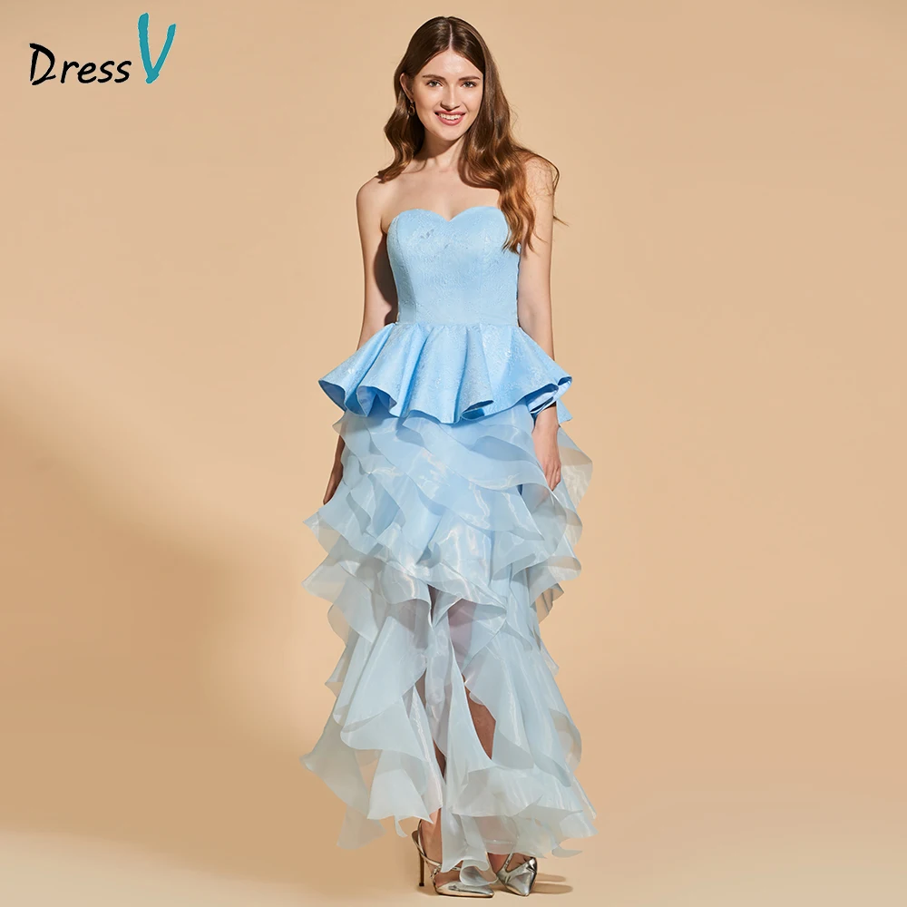 Синее коктейльное платье Dressv элегантные платья длиной до колена с вырезом