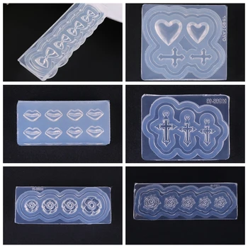 

1pc Nail Art Water Drill Silicone Mould 3D Carved Relief Mould DIY Mold Bow Drop Glue Nail Kit Manicure Pedicure Therapy Decor