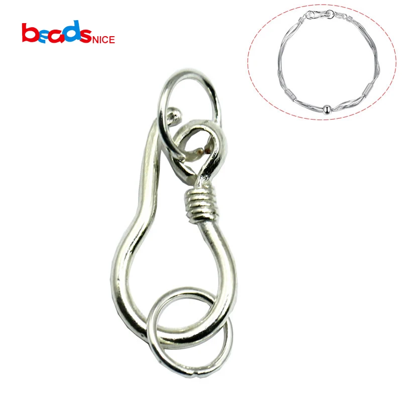 Beadsnice wholesale hook and eye clasp 925 silver jewelry 18x10mm ring
