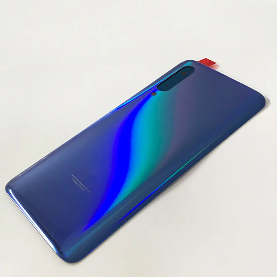 Лучший для Xiaomi mi 9 mi 9 M9 Крышка батарейного отсека задняя дверь корпус стеклянная панель шасси с клейкой лентой - Цвет: Ocean Blue