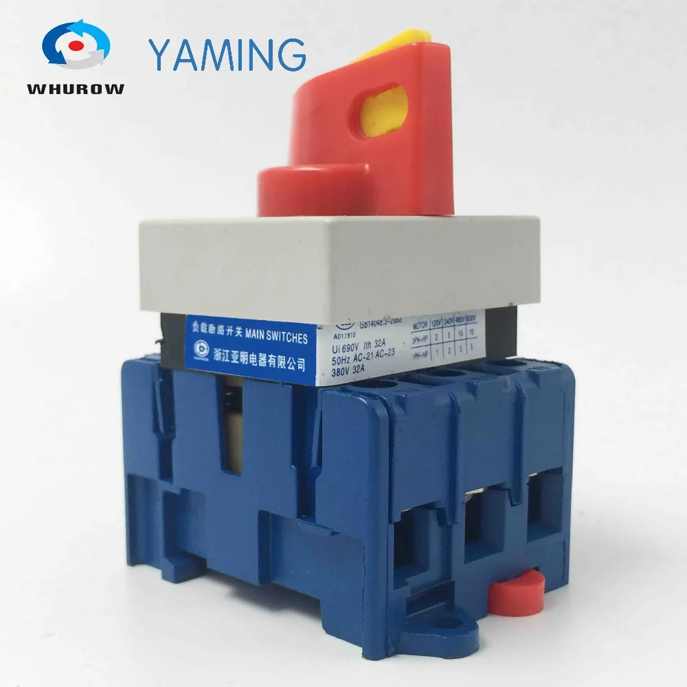 

Isolator switch on off 25A 3 phase rotary changeover cam selector interruptor disconnect switch with padlock handle