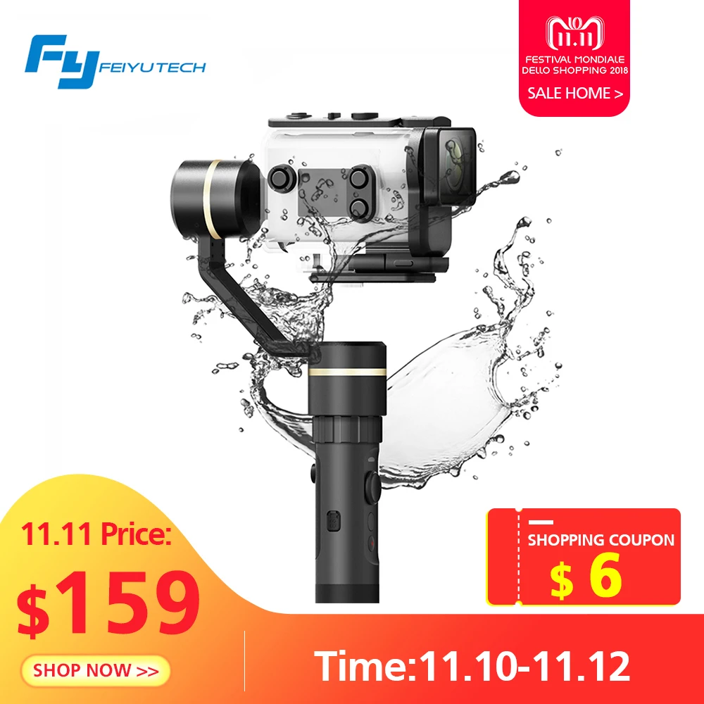 

FeiyuTech Feiyu G5GS Gimbal 3-Axis Handheld Stabilizer For Sony AS50 AS50R Sony X3000 X3000R Camera Splash Proof For 130g-200g