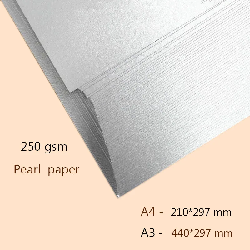 

50 Sheets/lot A3 A4 Ice White Pearl Color Paper DIY Card Making Paper Business Card paper 250gsm Thicken 5.9