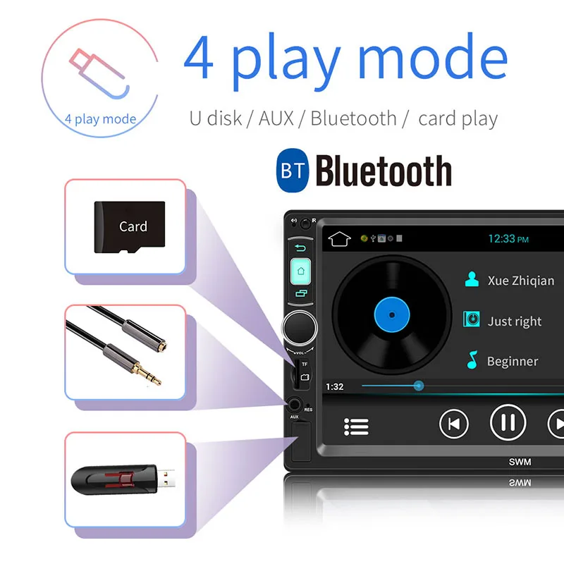 Двойной Din 7 дюймов экран автомобиля MP5 мультимедийный плеер Радио Bluetooth gps wifi FM