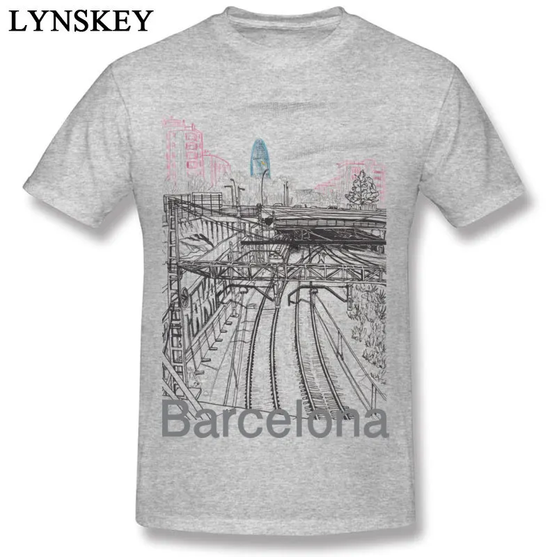 Boy Tops Shirts New Design Customized T Shirt Cotton Fabric Round Neck Short Sleeve Casual Barcelona_01 Tee-Shirt Top Quality gray