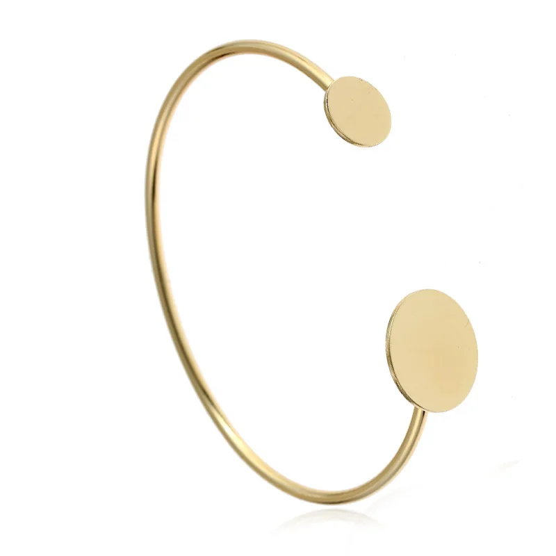Gold Silver Color Round Open Bangles Women Cuff Bracelet Charm Jewelry Adjustable Simple Style | Украшения и аксессуары