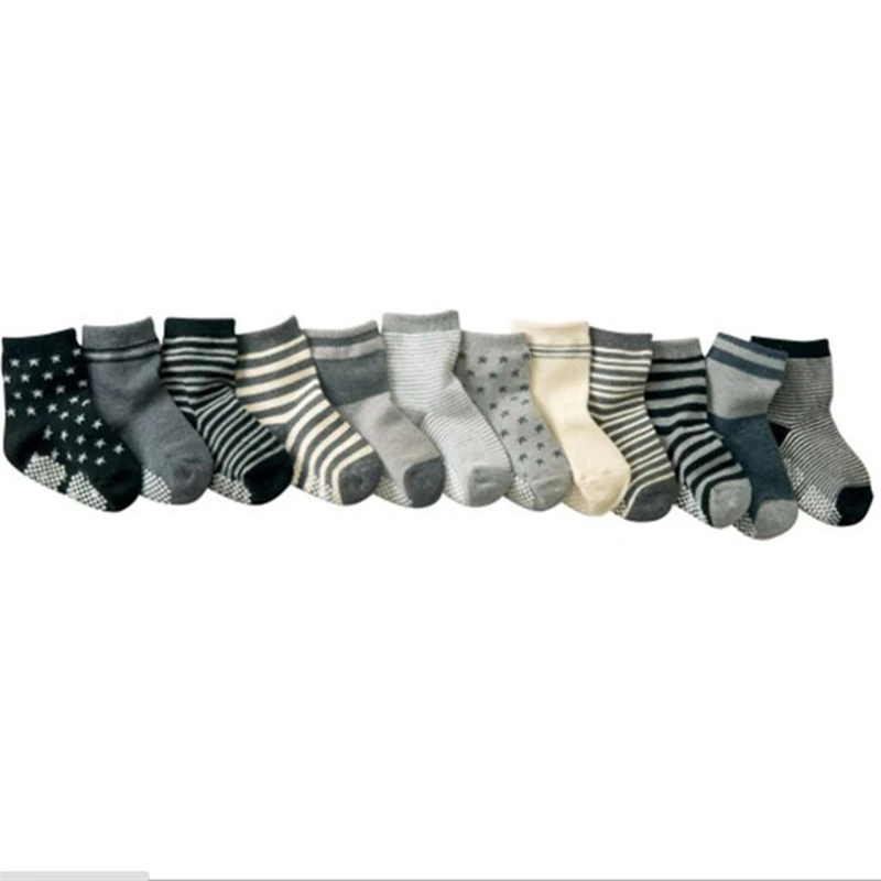12 пар/лот) хлопковые носки для малышей носки-тапочки для мальчиков носки для маленьких девочек 1-3 лет, E6R9-5E28-12 лет - Цвет: Многоцветный