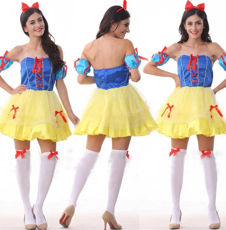 Adult Snow White Costume Sexy Snow White Cosplay Fantasia Halloween Costumes For Women Princess
