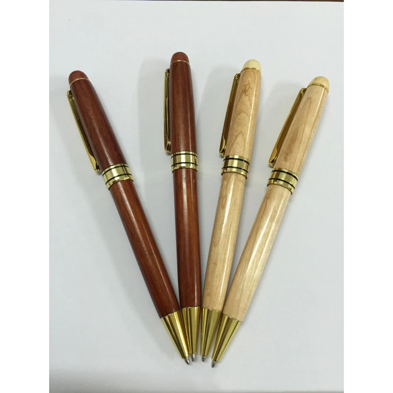 

10 pcs/lot Log and Red 2 Colors Creative wooden ballpoint pen for business and gifts black 0.7mm pen office and school
