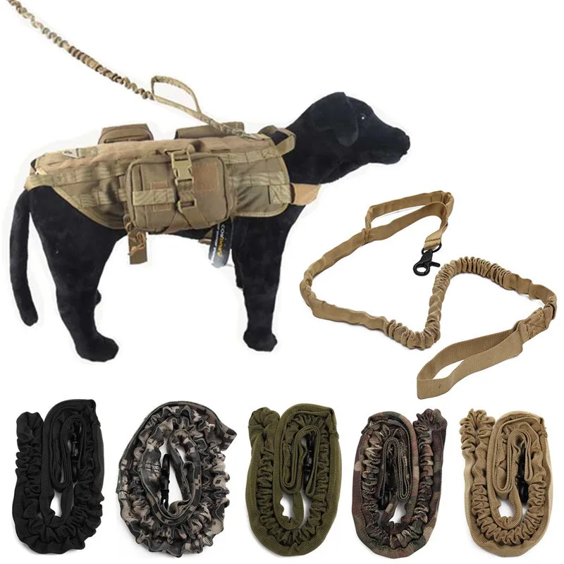 Nylon Tactical K9 Pet Dog Lead Training Leash Elastic Bungee Canine