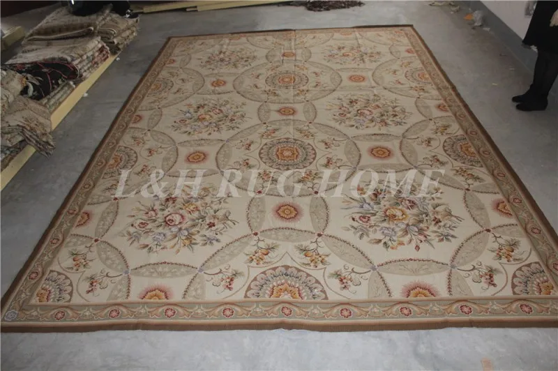 Бесплатная доставка 9.8 'x13. 9' Нидлпойнт ковры 100% новозеландской шерсти rugs Райс прошитой ковры ручной работы ковры для украшения дома