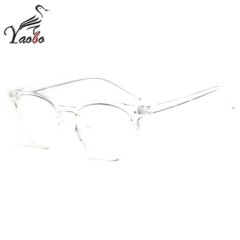 TRANSPARENT WHITE Новые модные женские очки, оправа для мужчин, черная оправа для очков, винтажные круглые прозрачные линзы, очки, оптическая оправа для очков - Цвет оправы: TRANSPARENT WHITE