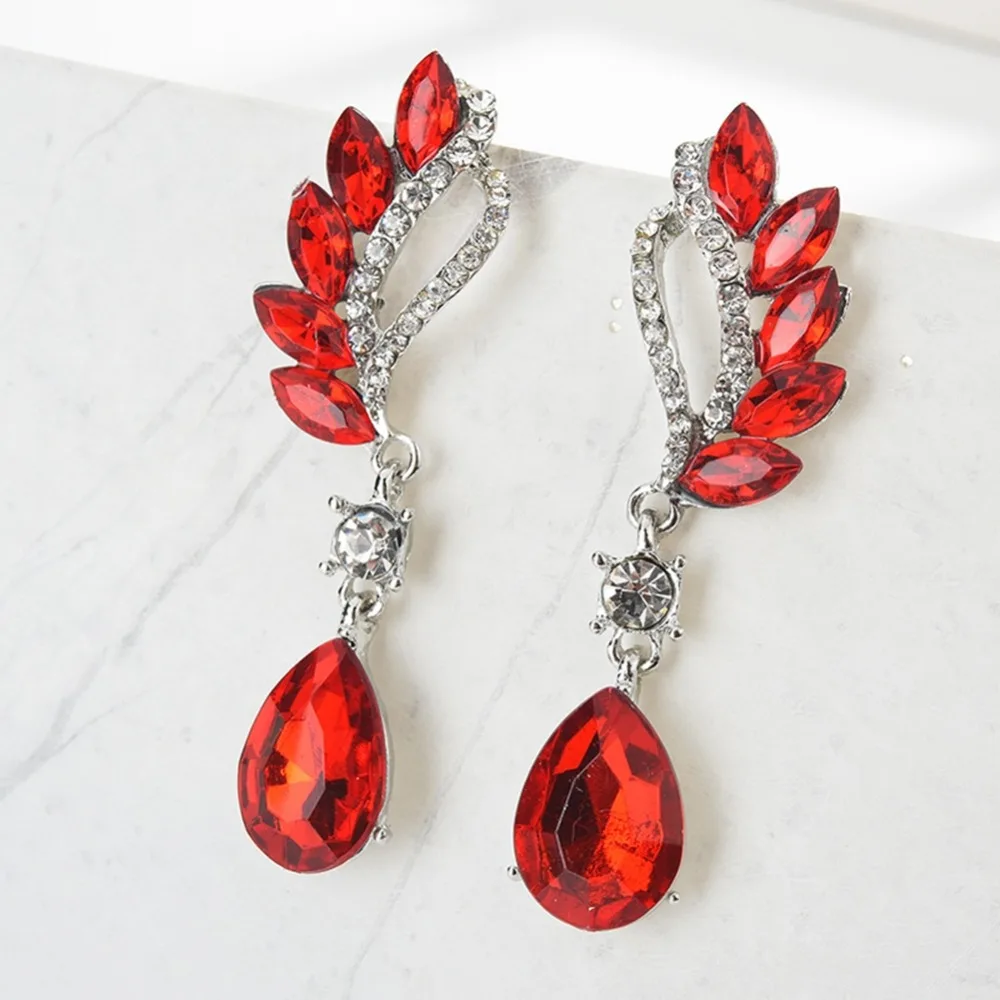 

Temperament Crystal Angel Wings Drop Long Earrings For Women Ear Jewelry Party Dangle Earring Brincos Fashion 2018