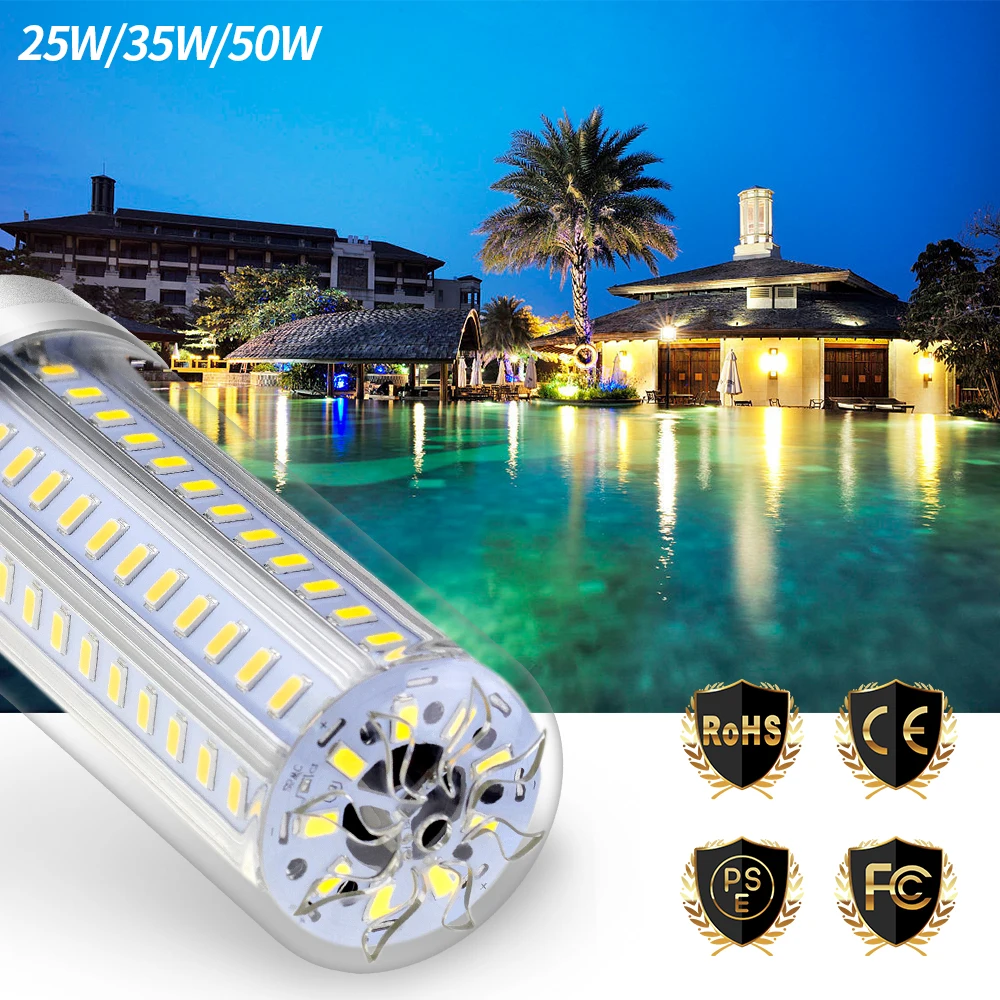 

LED Corn Light E27 LED Bulb 25W 35W 50W LED Lamp 220V E26 No Flicker Bombillas 5730 SMD High Power Light Bulb 110V Home Lighting