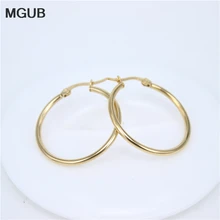 MGUB серебряные color15mm-100mm ювелирные изделия из нержавеющей стали серьги изысканные простые женские дикие серьги средний и маленький выбор LH194