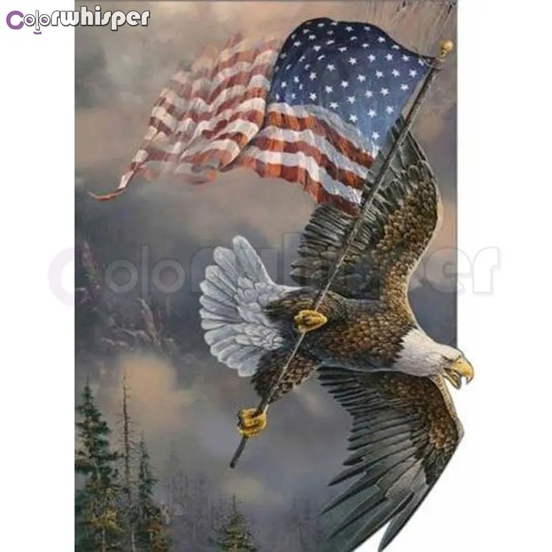 

Diamond Painting Full Square/ Round Eagle Flag The United States Daimond Painting Mosaic Rhinestone Embroidery Cross Stitch 615D
