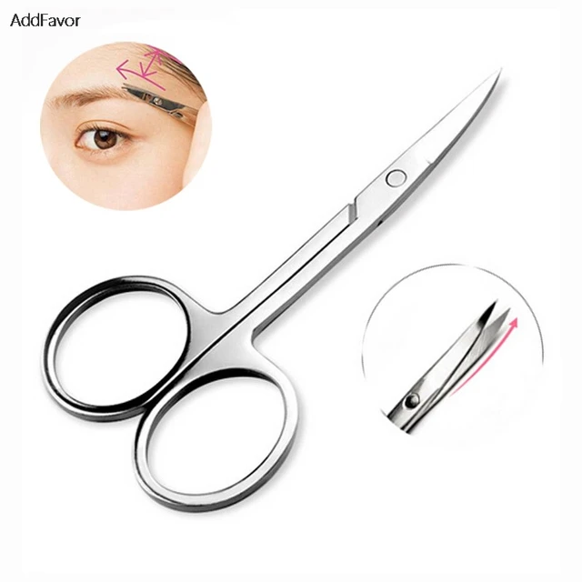 AddFavor Stainless Steel Eyebrow Scissors Pro Eye Brow Makeup Tool