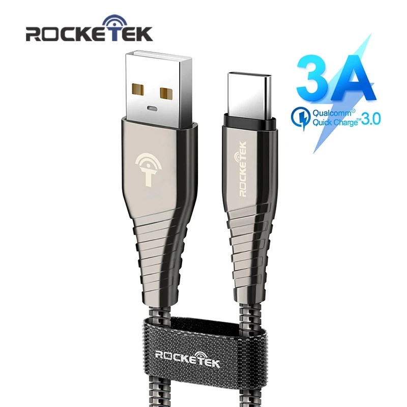 Rocketek usb type-C кабель Micro USB-C для мобильного телефона 3A Быстрая зарядка type-C для samsung Galaxy S9 S8 Plus xiaomi redmi note 5 7