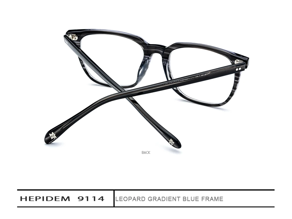 Acetate Eyeglasses Frame Men Square Prescription Glasses New Men's Male Myopia Optical Frames Clear Spectacles Eyewear 9114