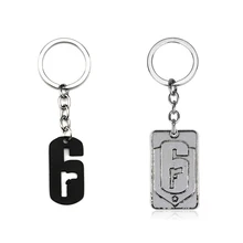 Rainbow Six Keychain Siege 6 Key Ring Holder Fashion Car Chaveiro Game Key Chain Pendant men Gift Jewelry Dropshipping the legend of zelda keychain blue red heart crystal key ring holder fashion car chaveiro game key chain pendant gift jewelry