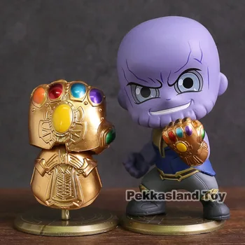 

Avengers Infinity War Thanos & Infinity Gauntlet Glove PVC Figures Collectible Model Toys Car Decoration Dolls 2pcs/set