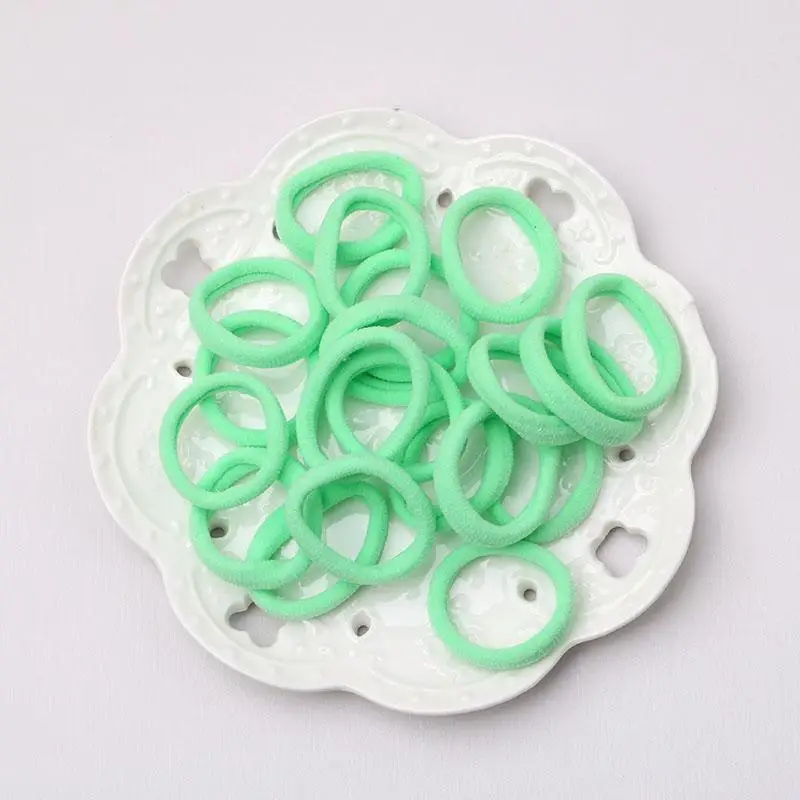 2pcs/lot kids hair rope Hair Accessories Scrunchy Elastic Hair Bands HairBand Girls decorations Rubber Band for hair 3cm - Цвет: light green