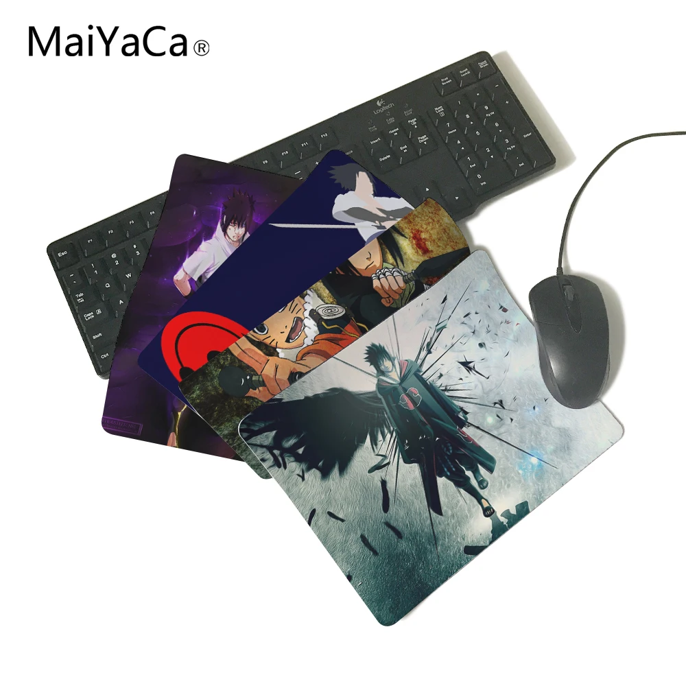 MaiYaCa Sasuke Uchiha-Наруто компьютерный коврик для мыши коврики для мыши украшают ваш стол Нескользящий Резиновый коврик не оверложенный Коврик