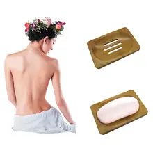 Модная отличная натуральная бамбуковая мыльница для хранения держатель для ванной душа Ванная комната Здоровье и гигиена A16