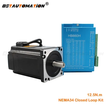 

Hybird closed loop Nema 34 servo motor 86HB250-156B HB860H Closed-loop stepper motor 12.5N.m Nema34 86 2-phase step motor driver