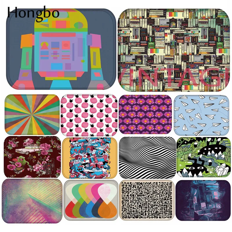 Hongbo Flannel Colorful Geometric Flower Anti-Slip Suede Carpet Door Mat Doormat Outdoor Kitchen Living Room Floor Mat Rug Hongbo Flannel Colorful Geometric Flower Anti-Slip Suede Carpet Door Mat Doormat Outdoor Kitchen Living Room Floor Mat Rug
