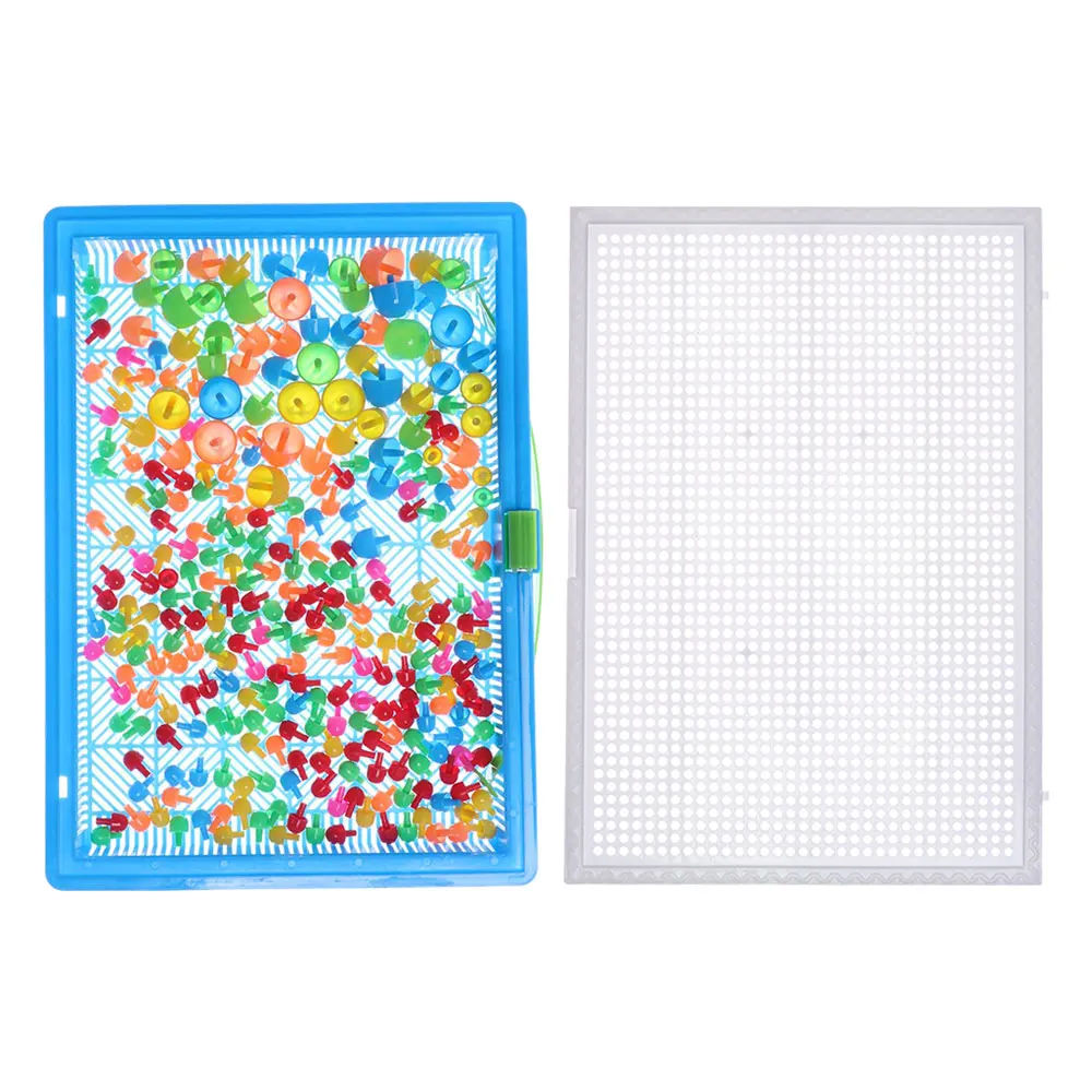 Children Kids Puzzle Peg Board 296 Pegs Early Educational Toys Creative Mosaic A 
