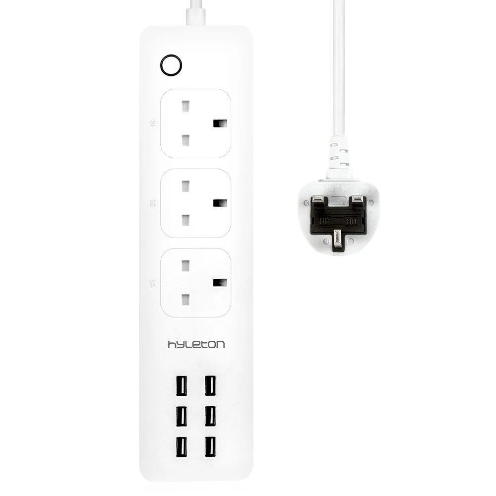 Hyleton умная полоса питания wifi вилка штепсельная Великобритании 3 розетки