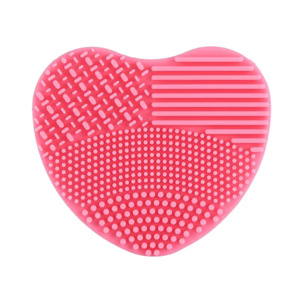 

1PC Makeup Brush Cleaner Silicone Portable Cosmetic Board Washing Brush Gel Cleaning Mat Scrubber Board Hand Tool (Pink)