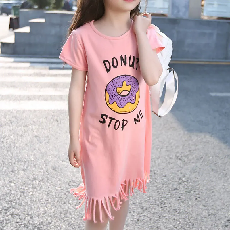 

Retail,new summer dress 2018 design girls children's clothing European and American style kids baby girls short-sleeved dresses