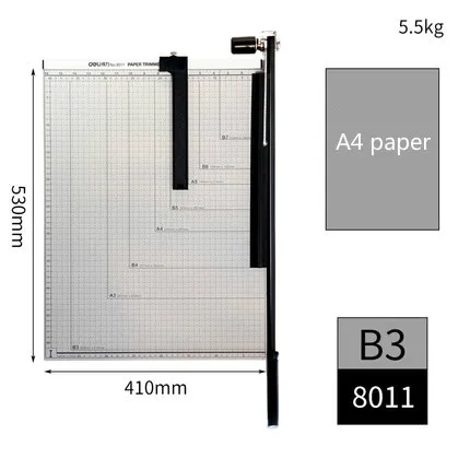 Deli резак для бумаги A4 A5 B5 ручной триммер гильотина офисная фото карта фото резак со скалером резак для бумаги инструменты для дома и офиса - Цвет: 8011