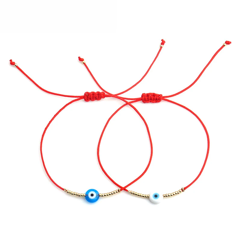 

2pcs/set Evil Eye Red String Bracelet For Women Men Braided Rope Charm Bracelets Couple Jewelry