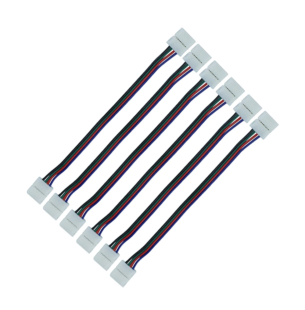 

5pcs 10mm 4 Pin PCB Connector Wire Adapter Accessories Two Ending For 5050 LED RGB Strip light Free Shipping