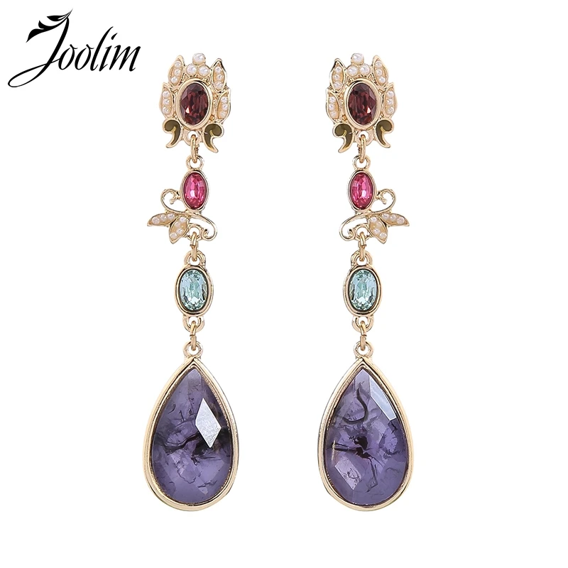 

Joolim Jewelry Wholesale/Purple Flower Drop Earring Dangle Earring Korean Earring Whlesale