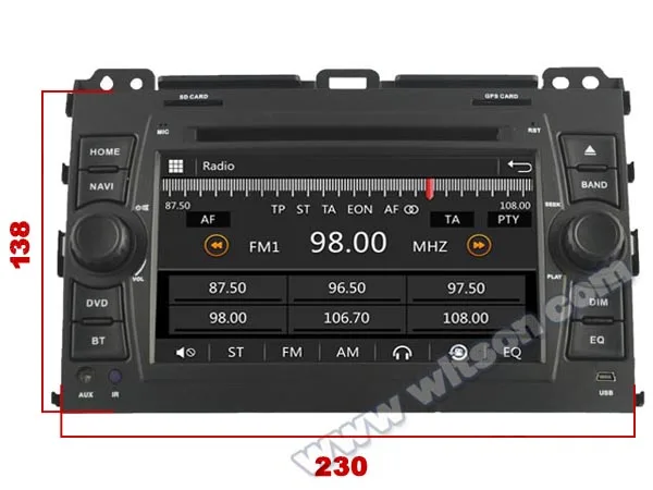 WITSON Android 10 автомобильный DVD плеер для TOYOTA PRADO 120 аудиоплеер с GPS MIRROR LINK/ 4G/DVR/DAB/OBD/TPMS