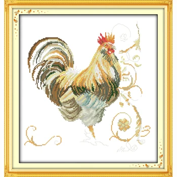 

Luck cock painting animal pattern printed Counted Cross Stitch Kit 14ct Embroidery Set living room Decoration Gift Free Shipping