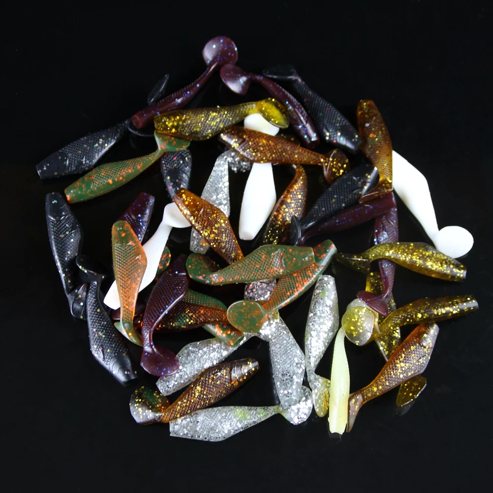 Spinpoler 50pcsLot Soft Fishing Lure Swimbait 50mm1.6g Magic Lures Carp Fishing Tackle Soft Shad Bait Worm Isca Artificial  (1)